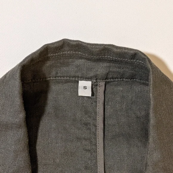 Muji Japan Women's 100% Linen Blazer - Solid Gray / Grey - Small - Picture 3 of 5